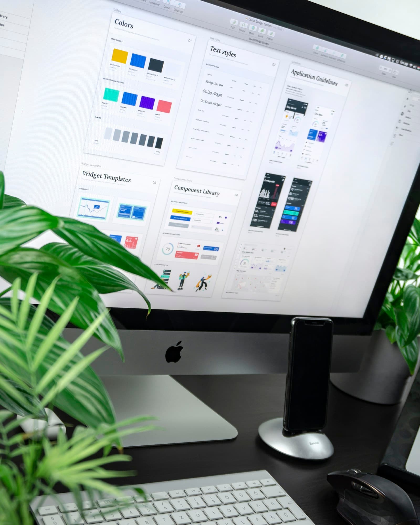Digital design interface being developed on a desktop screen